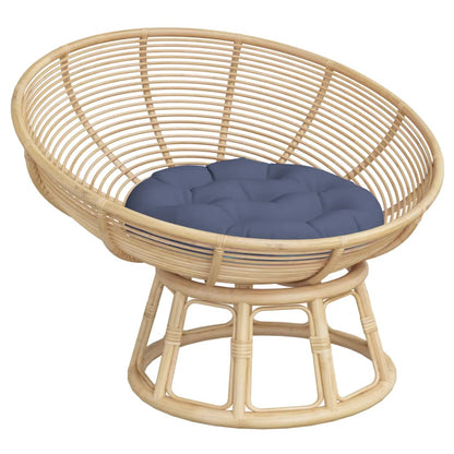 Cuscino Rotondo Blu Marino Ø 60x11 cm in Tessuto Oxford | homemem39