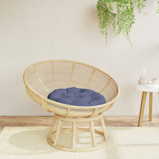 Cuscino Rotondo Blu Marino Ø 60x11 cm in Tessuto Oxford | homemem39