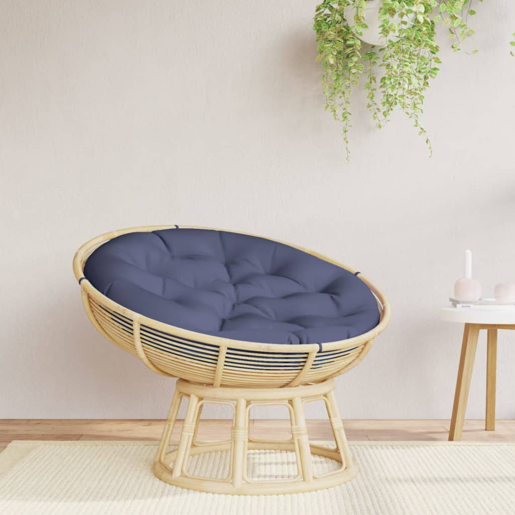 Cuscino Rotondo Blu Marino Ø 100x11 cm in Tessuto Oxford | homemem39