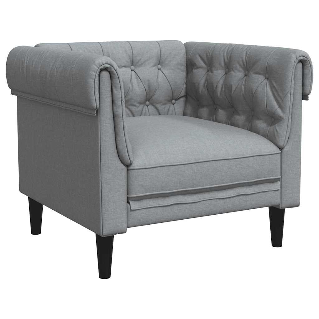Poltrona Chesterfield Grigio Chiaro in Tessuto | homemem39