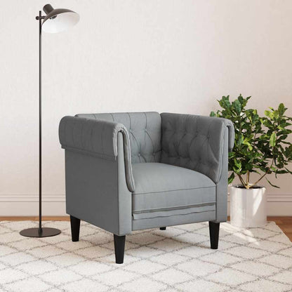 Poltrona Chesterfield Grigio Chiaro in Tessuto | homemem39