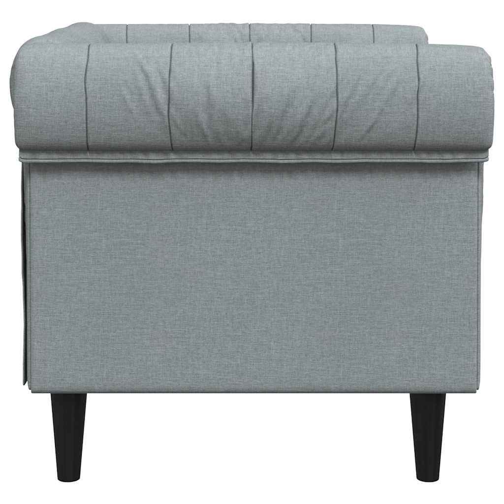 Poltrona Chesterfield Grigio Chiaro in Tessuto | homemem39
