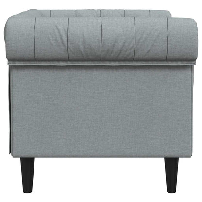 Poltrona Chesterfield Grigio Chiaro in Tessuto | homemem39