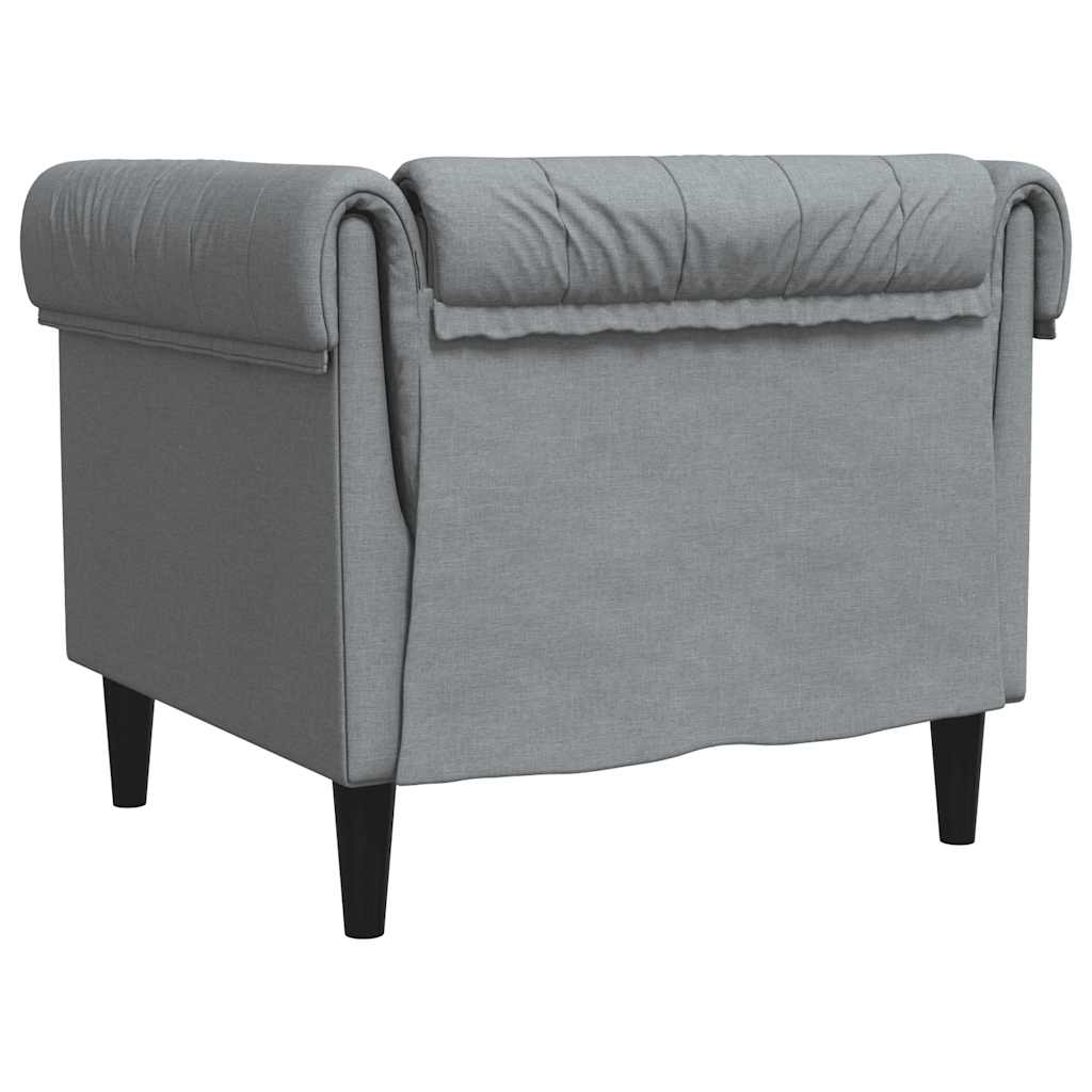 Poltrona Chesterfield Grigio Chiaro in Tessuto | homemem39