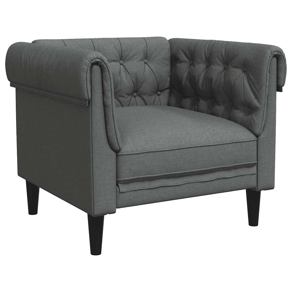 Poltrona Chesterfield Grigio Scuro in Tessuto | homemem39