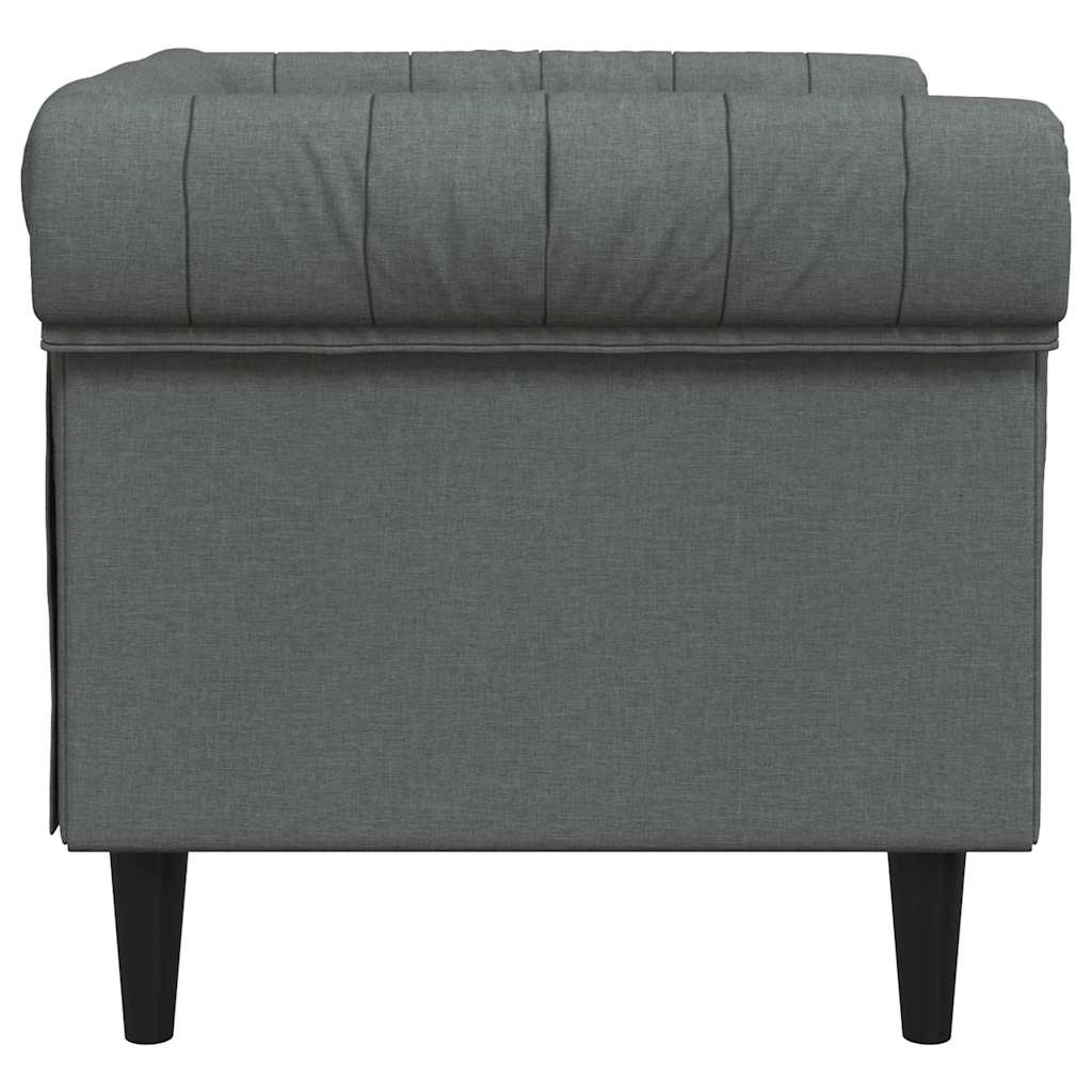 Poltrona Chesterfield Grigio Scuro in Tessuto | homemem39