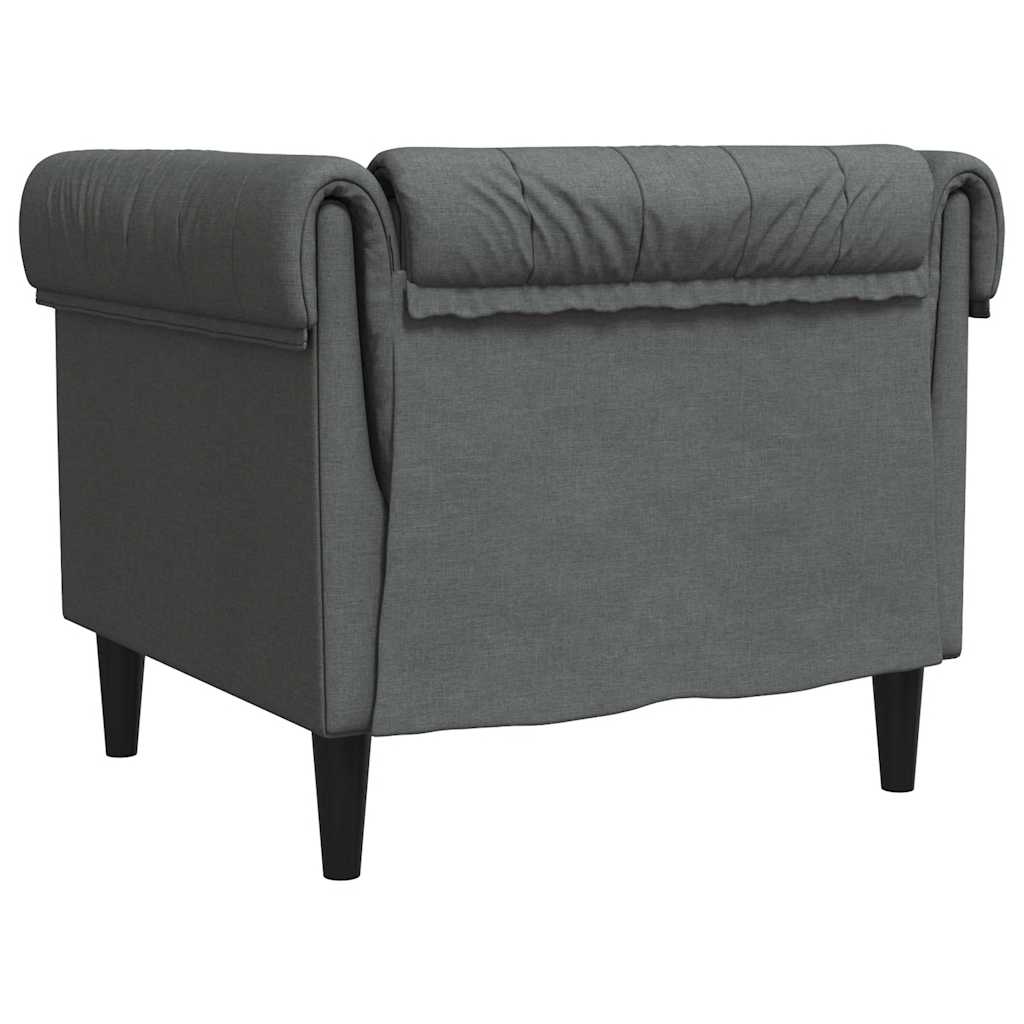 Poltrona Chesterfield Grigio Scuro in Tessuto | homemem39