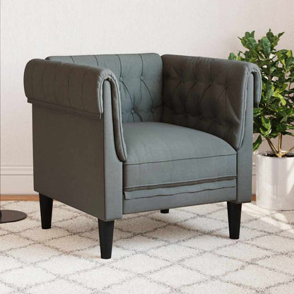 Poltrona Chesterfield Grigio Scuro in Tessuto | homemem39