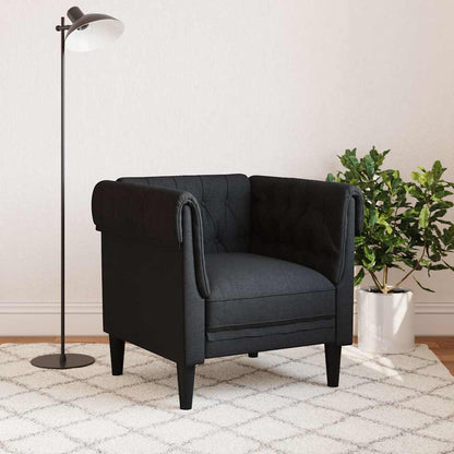 Poltrona Chesterfield Nera in Tessuto | homemem39