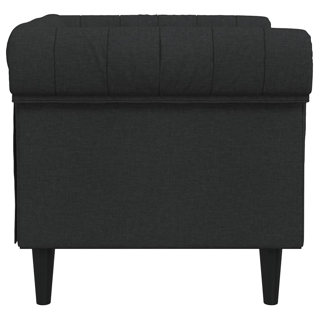 Poltrona Chesterfield Nera in Tessuto | homemem39