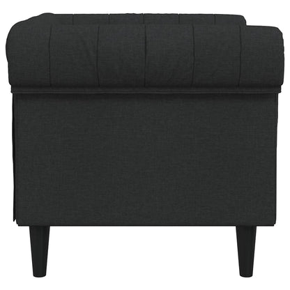 Poltrona Chesterfield Nera in Tessuto | homemem39