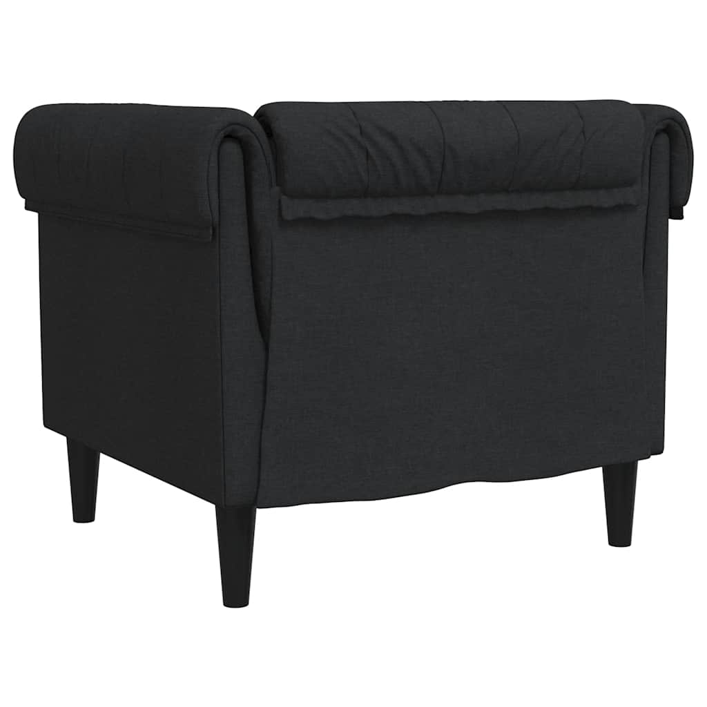 Poltrona Chesterfield Nera in Tessuto | homemem39