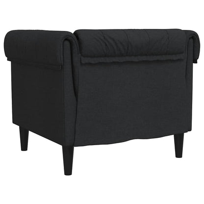 Poltrona Chesterfield Nera in Tessuto | homemem39