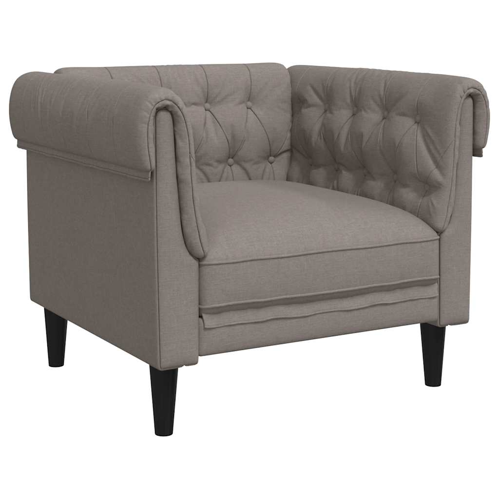Poltrona Chesterfield Tortora in Tessuto | homemem39