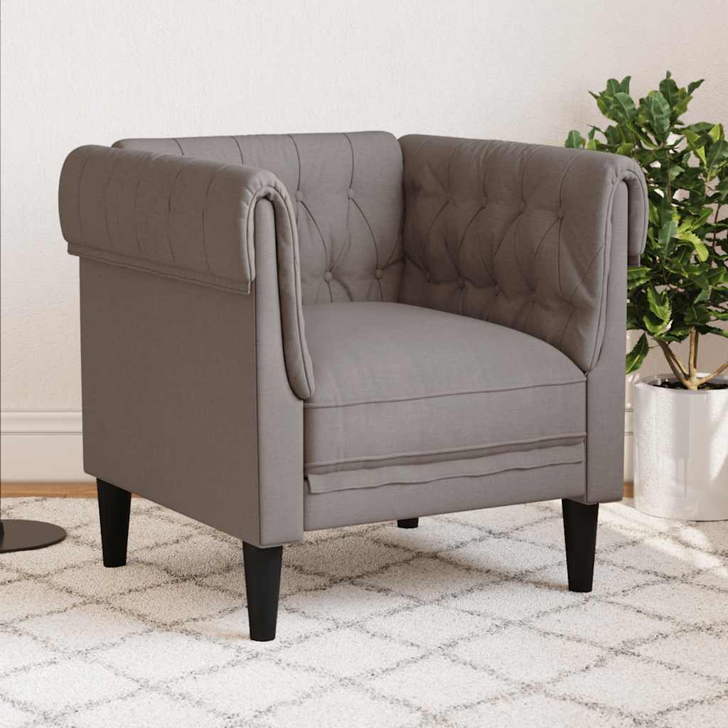 Poltrona Chesterfield Tortora in Tessuto | homemem39