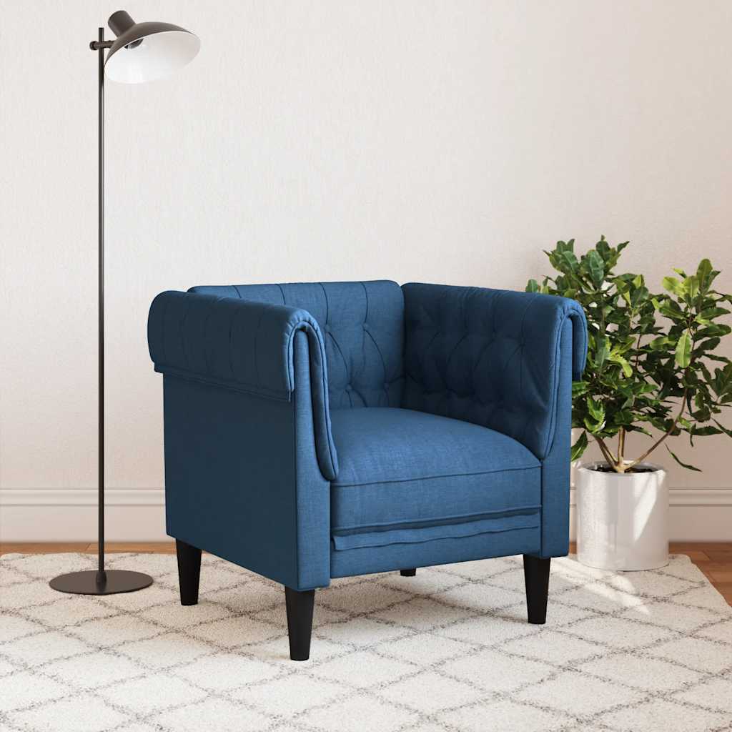Poltrona Chesterfield Blu in Tessuto | homemem39