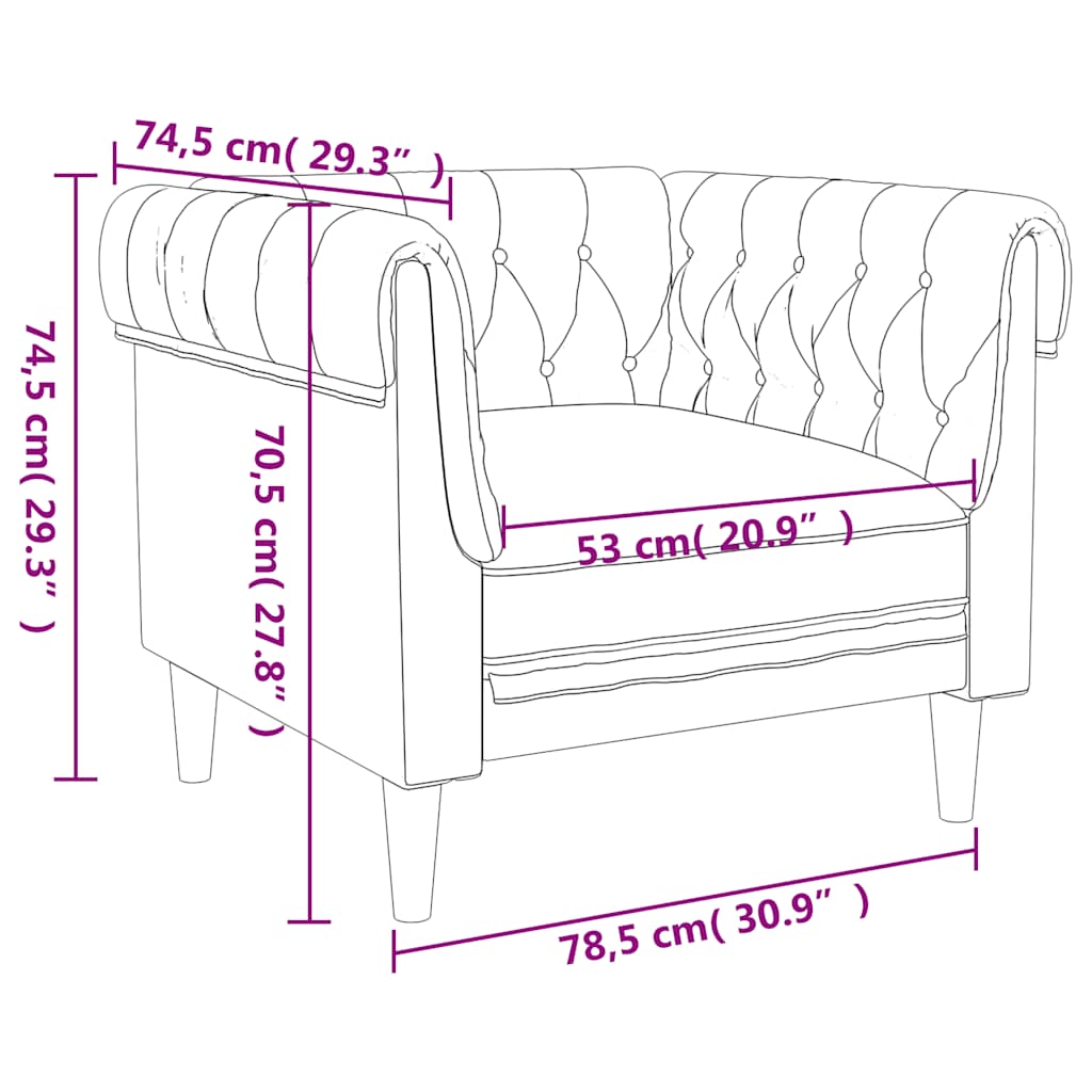 Poltrona Chesterfield Blu in Tessuto | homemem39