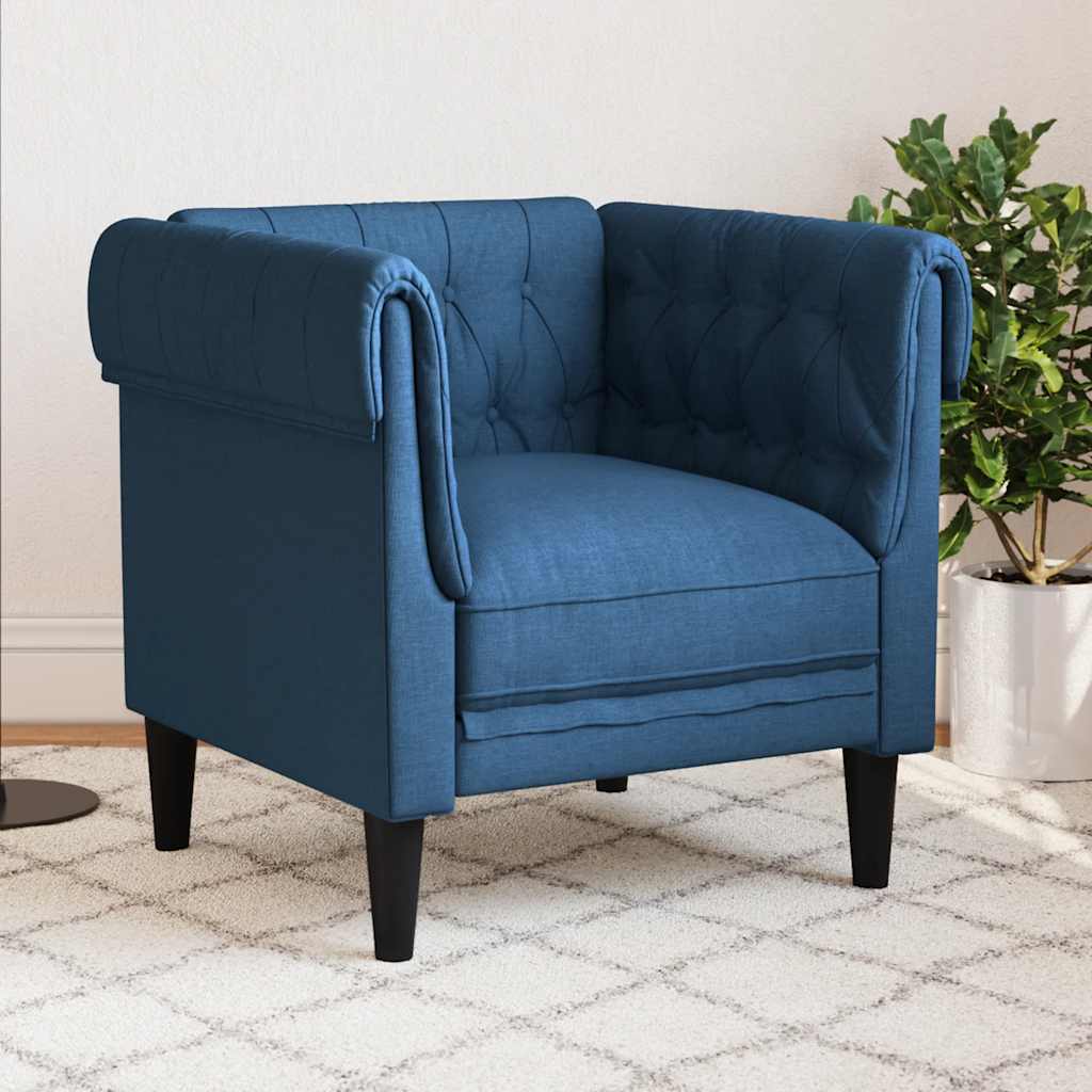 Poltrona Chesterfield Blu in Tessuto | homemem39