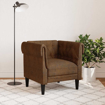 Poltrona Chesterfield Marrone in Tessuto | homemem39