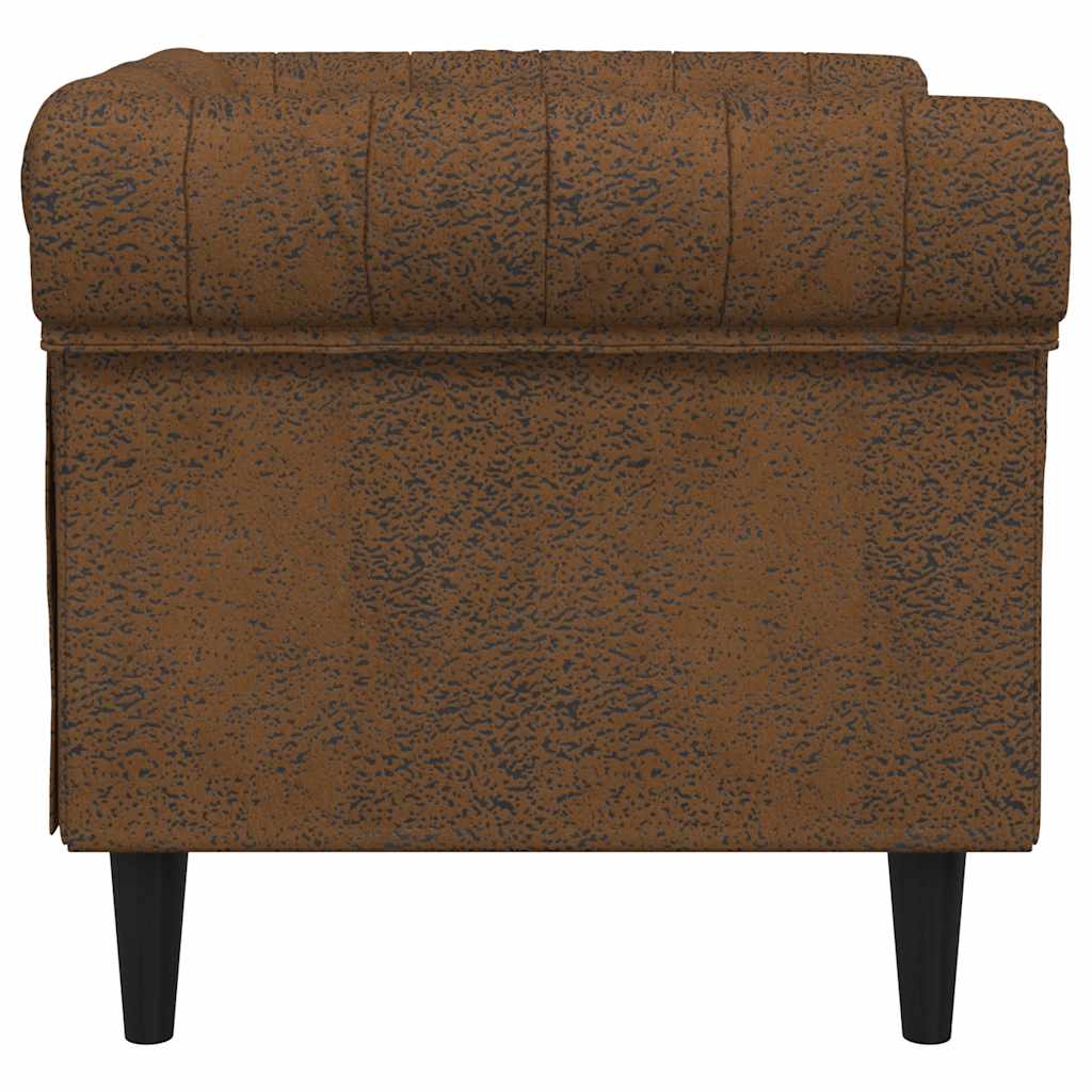 Poltrona Chesterfield Marrone in Tessuto | homemem39