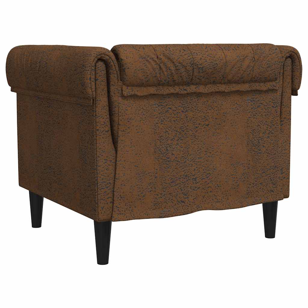 Poltrona Chesterfield Marrone in Tessuto | homemem39