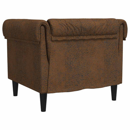 Poltrona Chesterfield Marrone in Tessuto | homemem39