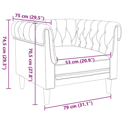 Poltrona Chesterfield Marrone in Tessuto - homemem39