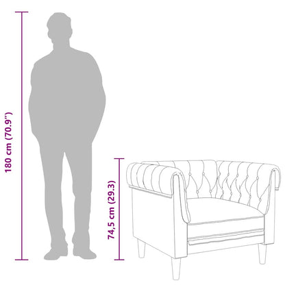 Poltrona Chesterfield Marrone in Tessuto - homemem39