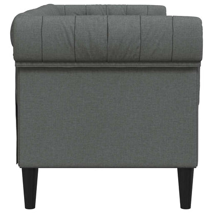 Divano Chesterfield a 2 Posti Grigio Scuro in Tessuto - homemem39