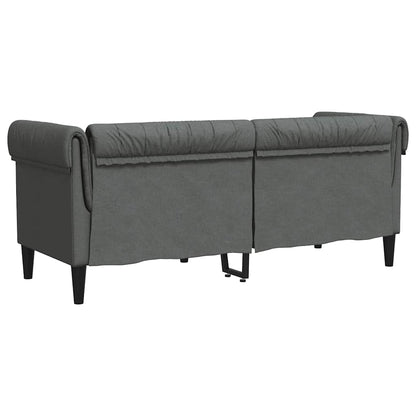 Divano Chesterfield a 2 Posti Grigio Scuro in Tessuto | homemem39