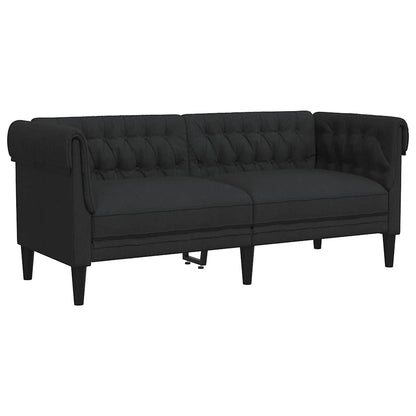 Divano Chesterfield a 2 Posti Nero in Tessuto | homemem39