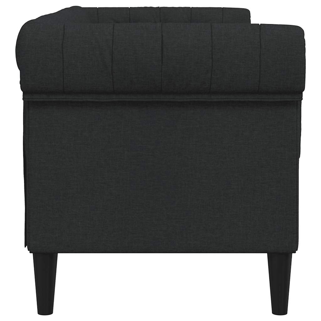 Divano Chesterfield a 2 Posti Nero in Tessuto | homemem39