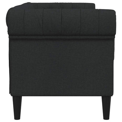 Divano Chesterfield a 2 Posti Nero in Tessuto | homemem39