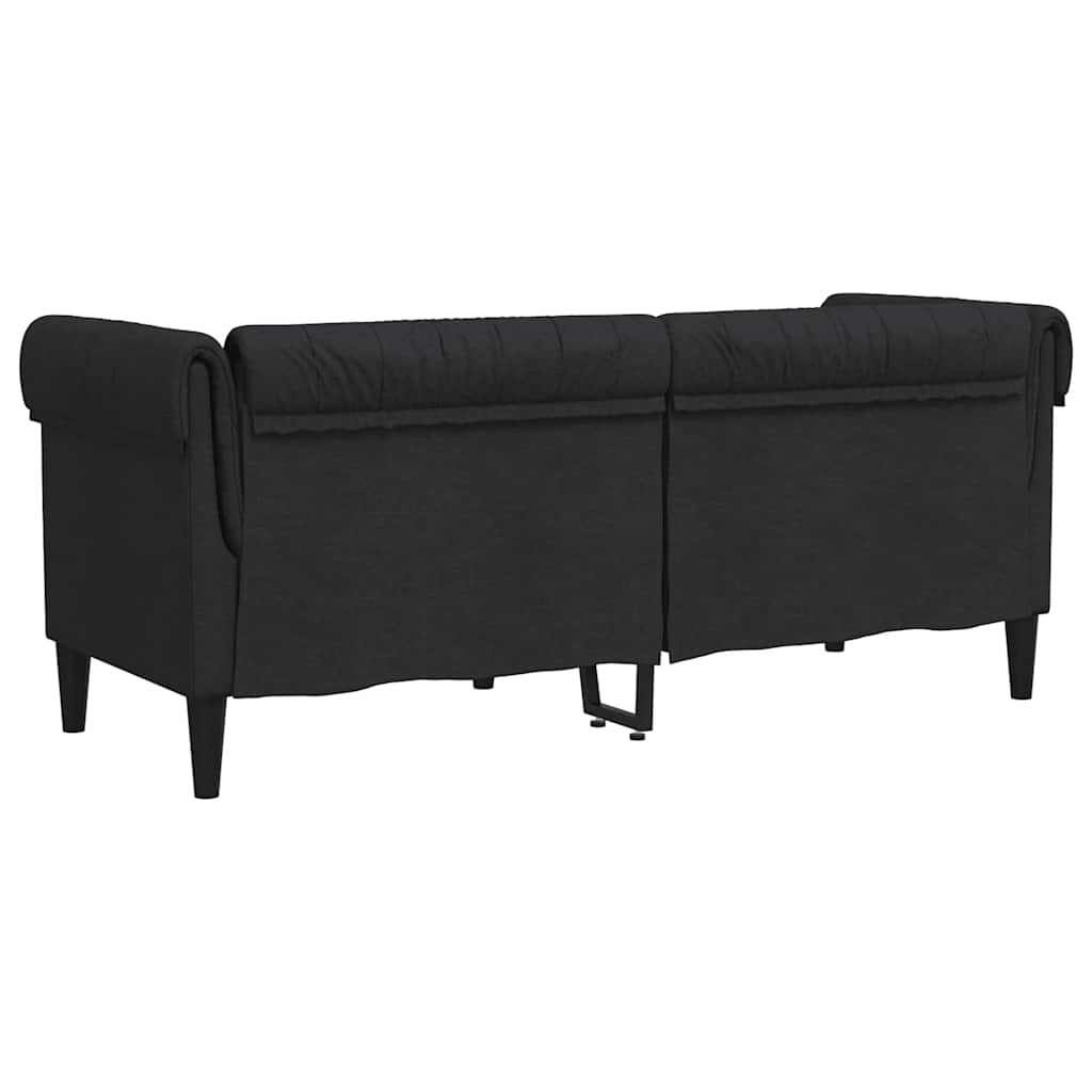 Divano Chesterfield a 2 Posti Nero in Tessuto | homemem39