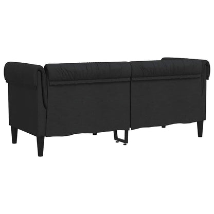 Divano Chesterfield a 2 Posti Nero in Tessuto | homemem39
