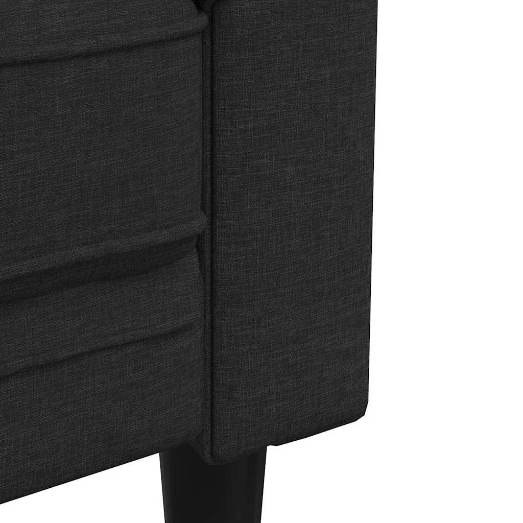 Divano Chesterfield a 2 Posti Nero in Tessuto | homemem39
