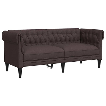 Divano Chesterfield a 2 Posti Marrone Scuro in Tessuto | homemem39