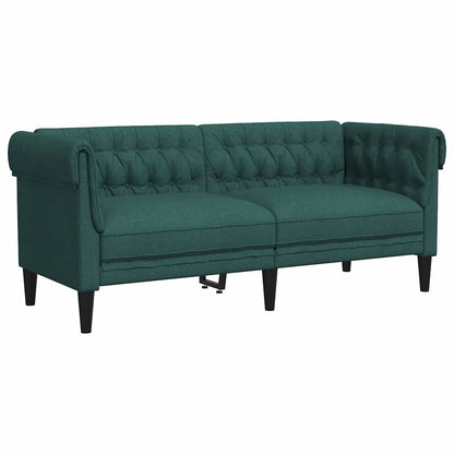 Divano Chesterfield a 2 Posti Verde Scuro in Tessuto - homemem39