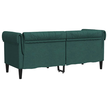 Divano Chesterfield a 2 Posti Verde Scuro in Tessuto - homemem39