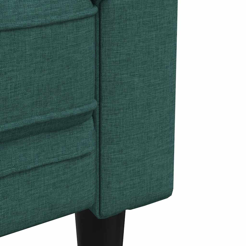 Divano Chesterfield a 2 Posti Verde Scuro in Tessuto | homemem39