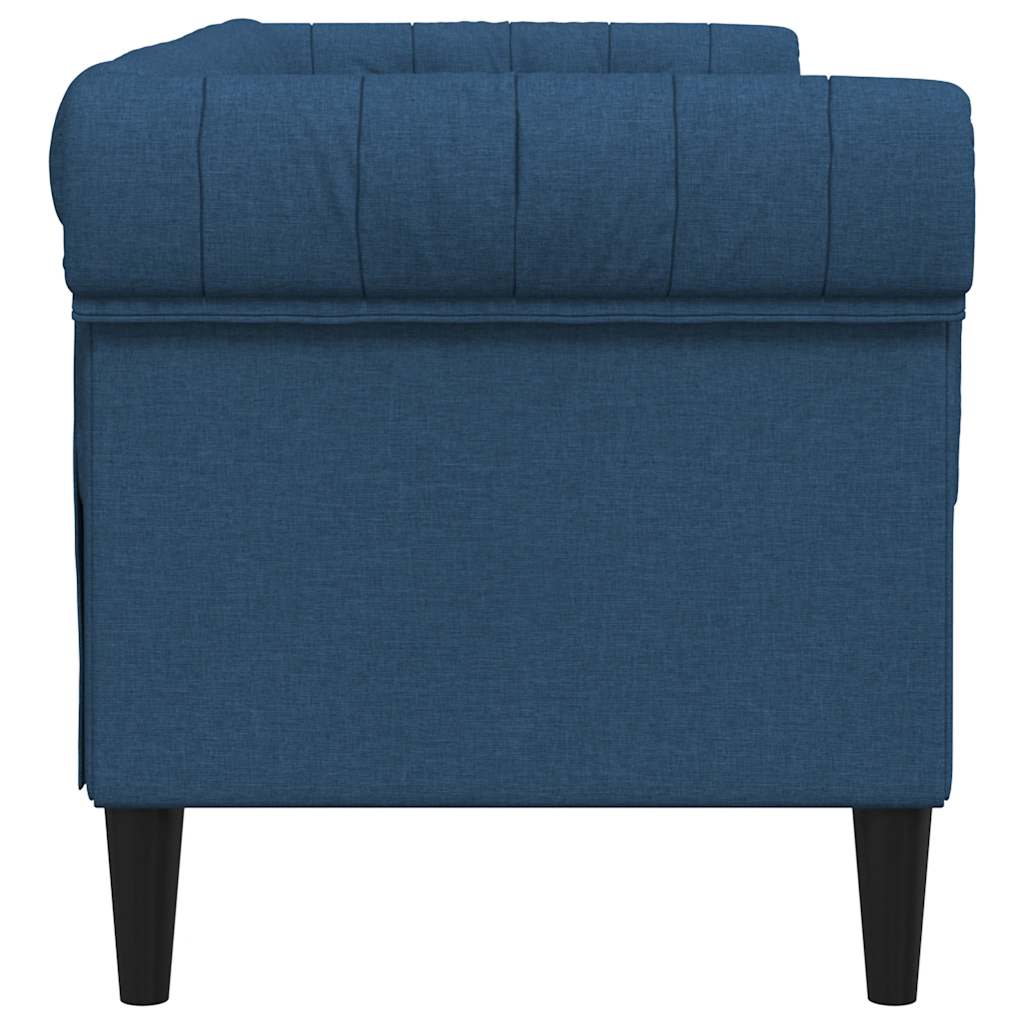Divano Chesterfield a 2 Posti Blu in Tessuto | homemem39