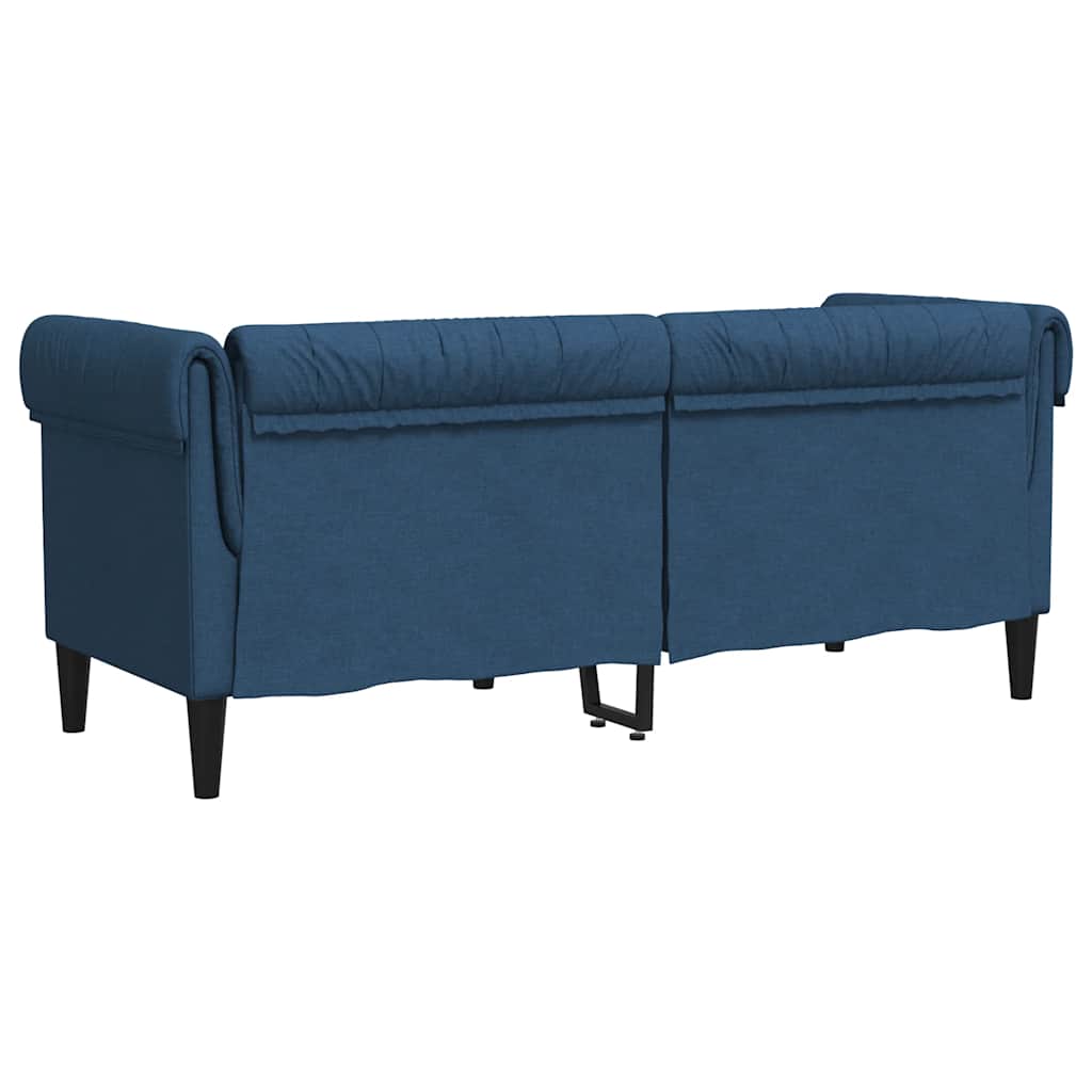 Divano Chesterfield a 2 Posti Blu in Tessuto | homemem39