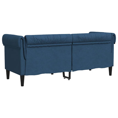 Divano Chesterfield a 2 Posti Blu in Tessuto | homemem39