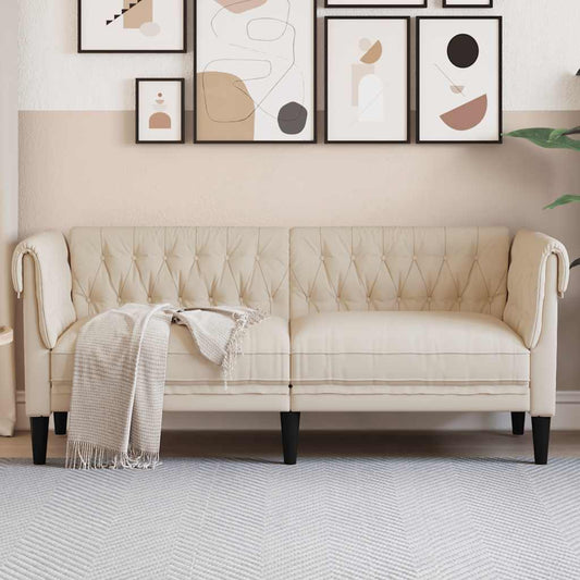 Divano Chesterfield a 2 Posti in Lino | homemem39