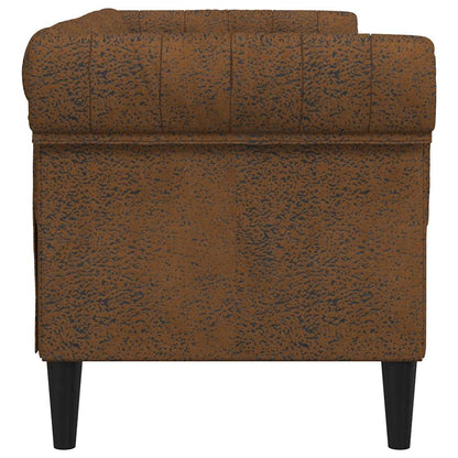 Divano Chesterfield a 2 Posti Marrone in Tessuto | homemem39