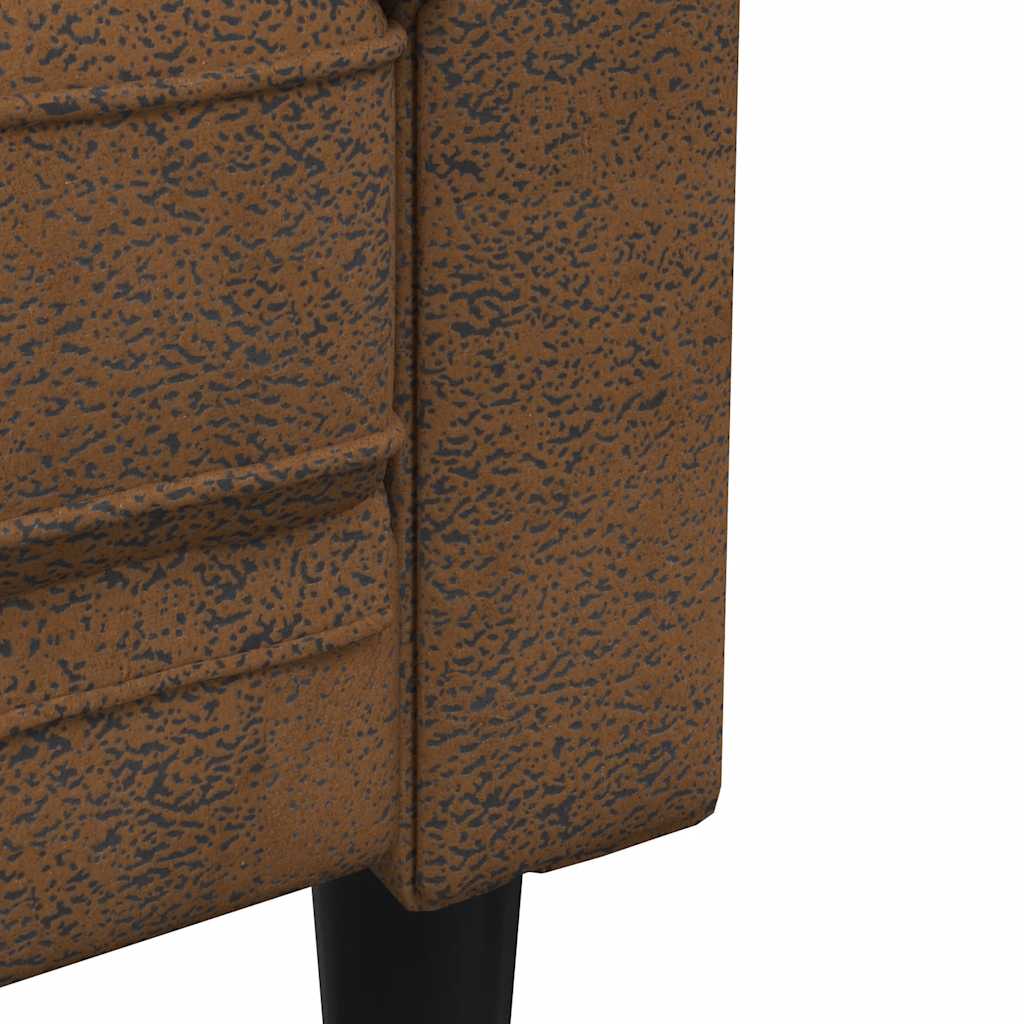 Divano Chesterfield a 2 Posti Marrone in Tessuto | homemem39