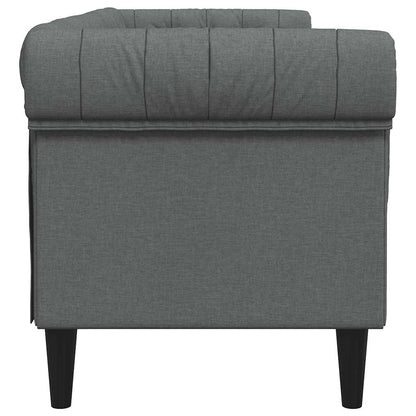 Divano Chesterfield a 3 Posti Grigio Scuro in Tessuto - homemem39