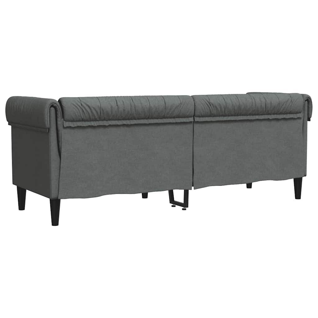 Divano Chesterfield a 3 Posti Grigio Scuro in Tessuto | homemem39