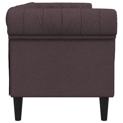 Divano Chesterfield a 3 Posti Marrone Scuro in Tessuto | homemem39
