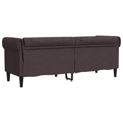 Divano Chesterfield a 3 Posti Marrone Scuro in Tessuto | homemem39